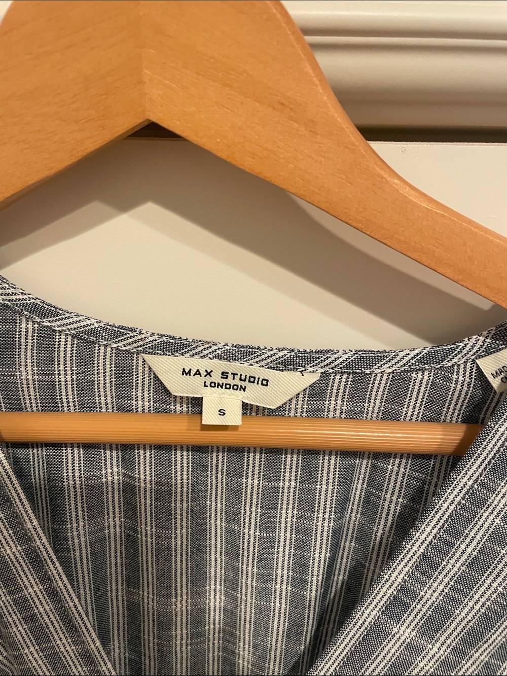 Max Studio Blue and White Striped Midi Dress - Picture 2 of 3